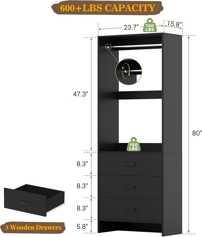 Aheaplus 2FT Closet System - Image 7