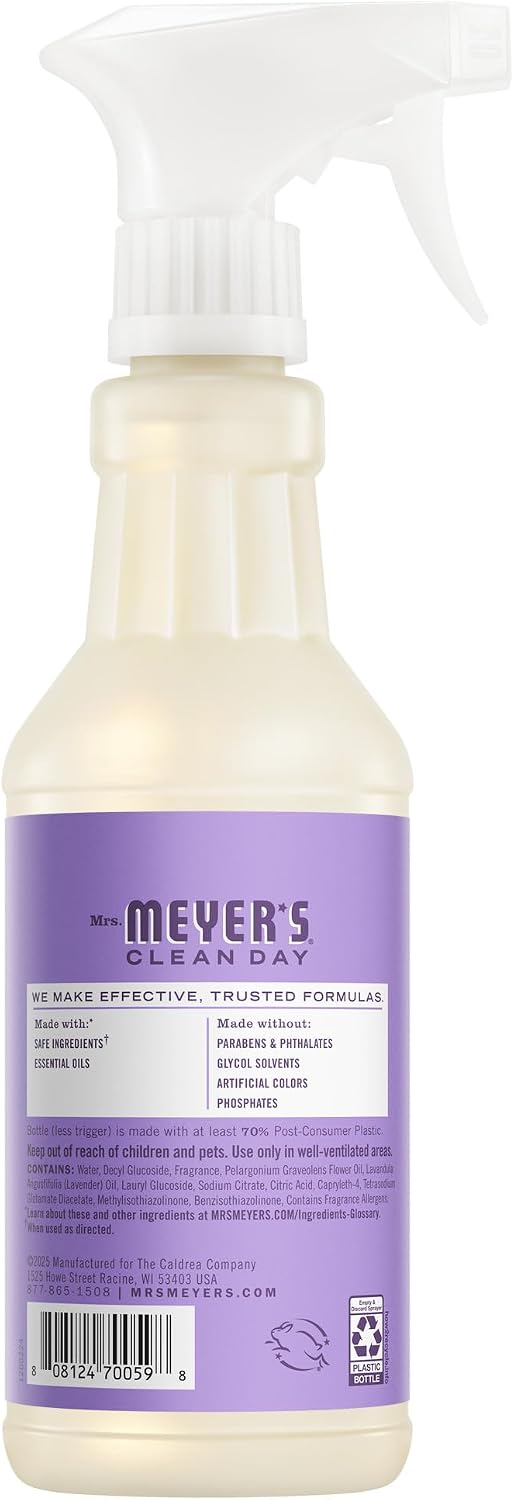 MRS. MEYER'S CLEAN DAY Multi-Surface Cleaner, Lilac, 16 fl oz, 3 Pack | Removes Dirt and Freshens Surfaces, Everyday Use, All-Purpose Cleaner, Cruelty Free, Made with Essential Oils