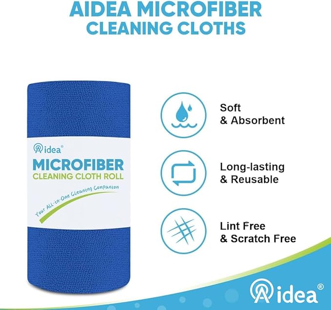 AIDEA Microfiber Cleaning Cloth 330 Sheets 6 Roll, Microfiber Towels - Image 3