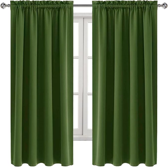 DWCN Olive Green Room Darkening Blackout Curtains - Image 9