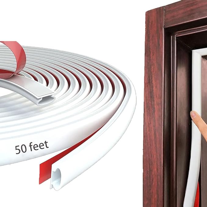 White Rubber Weather Stripping Door Seal Strip, D Shape Door Rubber Weather by PUNDIN