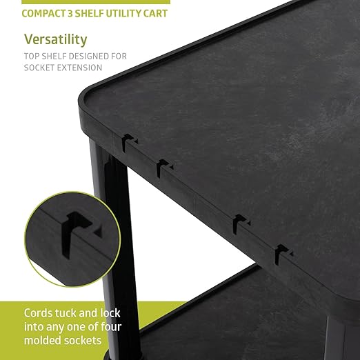 Pearington 3-Tier Compact Multi-Purpose Plastic Utility Cart - Image 3