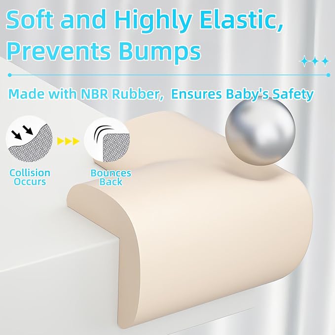 Baby Proofing Edge Corner Protector, L-Shape Cabinet Door Bumper, 10 Furniture - Image 3