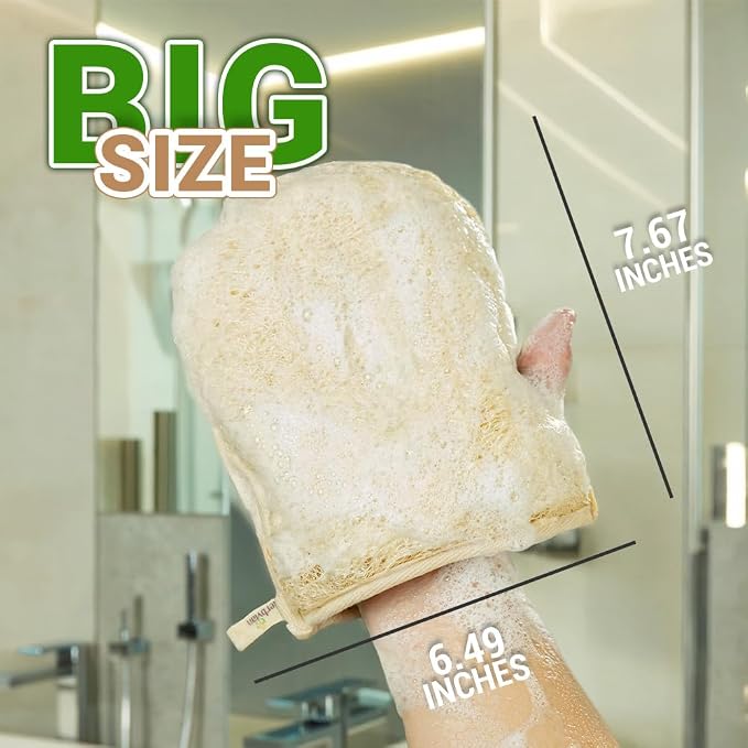 Premium Vietnamese Natural Loofah Gloves – Exfoliating Body Scrubber Mitts - Image 4