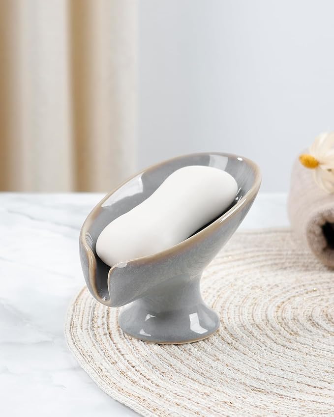 Soap Dish, Self Draining Bar Soap Holder - Image 8