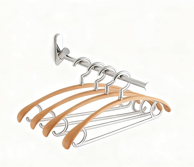 Wall Mounted Drying Rack, NEWRAIN Stainless Steel Folding Laundry Hanging Rack by NEWRAIN