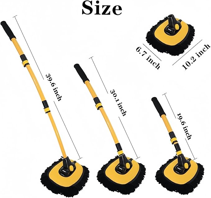 Car Wash Brush with Long Handle, Microfiber Towels Car Wash Kit Cleaning - Image 5