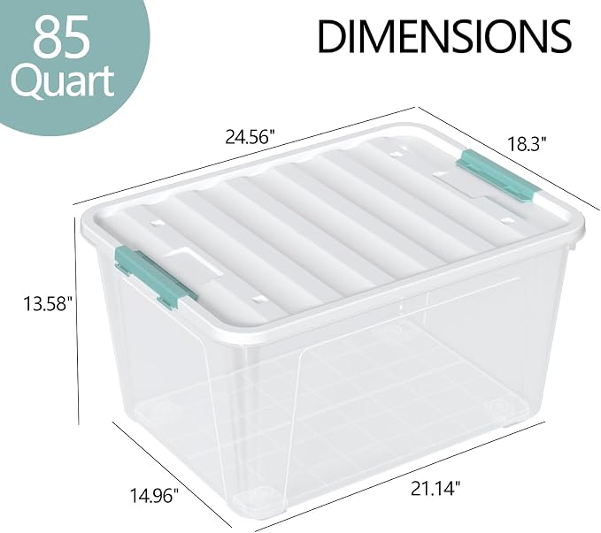 Zopnny 2-Pack Large Latching Box, 85 Quart Plastic Storage Bin - Image 2