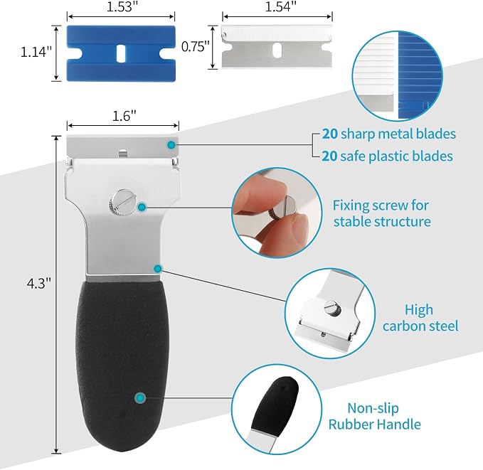 4 Pack Razor Blade Scraper, - Image 2