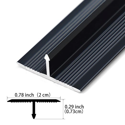 3Pcs Aluminum T Molding Trim & Floor Transition Strips, Flat Divider Strip - Image 2