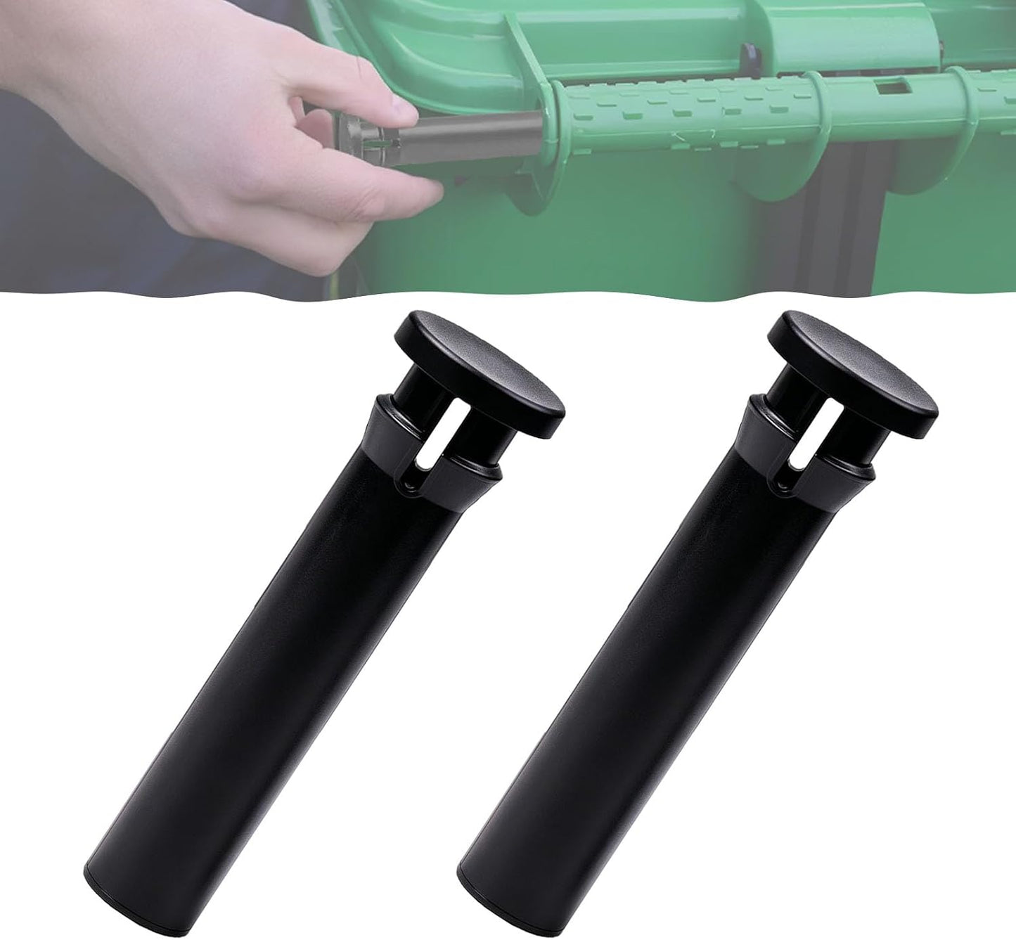 2 Pack Heavy Duty Wheelie Trash Can Bin Lid Hinge Pins Fit for Rehrig Sierra Huskylite 95-Gallon Wheeled Trash Can Lids Latch Stronger for Outdoor Household Commercial Wheelie Trash Bins Accessories