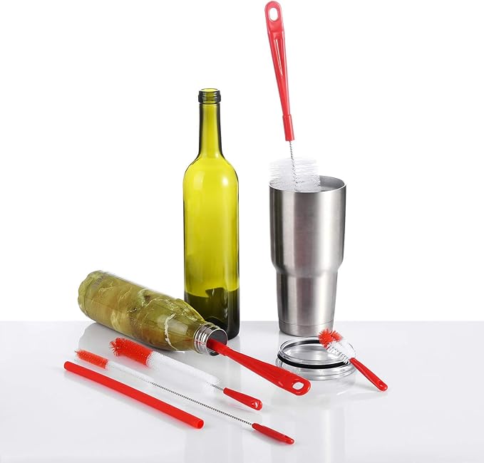 ALINK 5-Pack Red Bottle Brush Cleaner Set - Image 7
