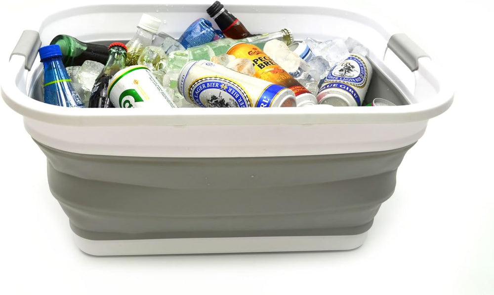 SAMMART Set of 2-41L(10.8 gallon) Collapsible Plastic Laundry Basket-Pop Up S...
