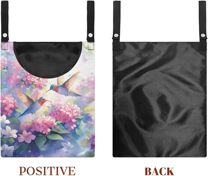 Hummingbird and Flower Clothes Pin Hanging Bag - Image 7