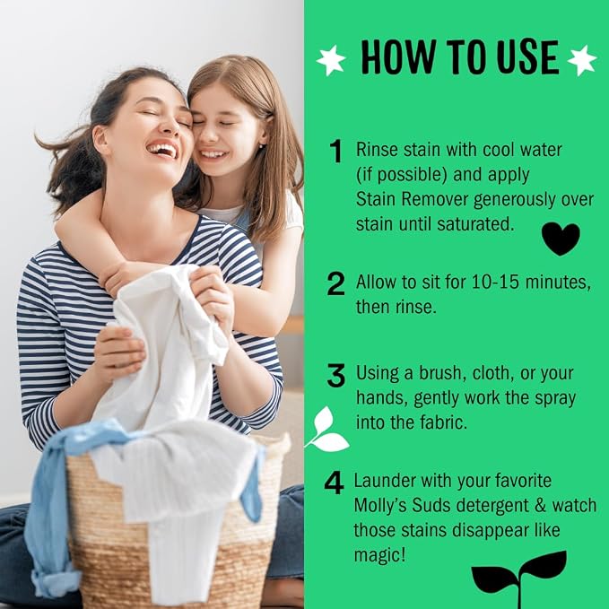 Molly's Suds Stain Remover Spray | Gentle Yet Powerful, Simple Ingredients) - Image 5