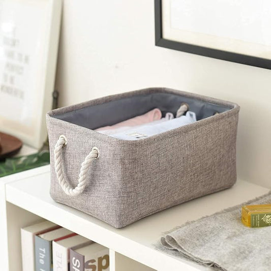 Storage Basket Fabric Sturdy Canvas Storage Bins Organizer - Image 2