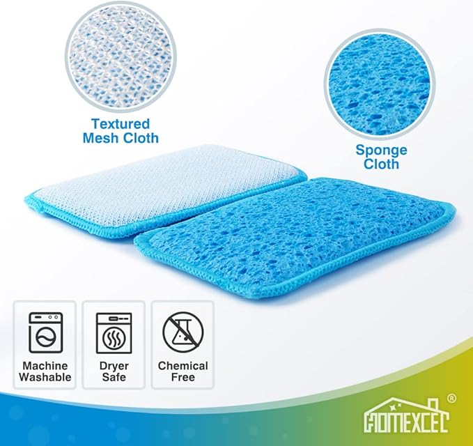 HOMEXCEL 12 Pack Scrub & Wipe Cloths, Dual-Sided Sponges - Image 3