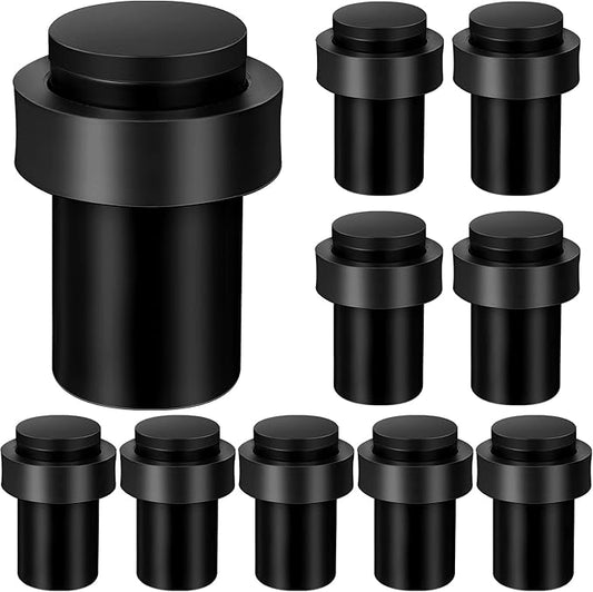 Chumia 10 Pcs Door Stopper Mounted Floor Stops Stainless Steel Cylindrical by Chumia