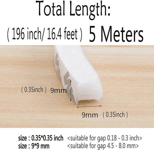 Weather Stripping Brush for Sliding Windows/Doors Frame Side, Pile Self - Image 2