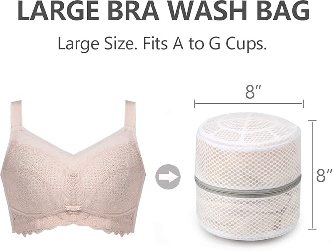 Muchfun 3Pcs Bra Wash Bags, Honeycomb Mesh Laundry Bags - Image 2