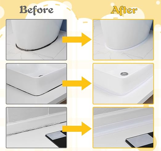 ABSOFINE Caulk Tape Waterproof Self Adhesive 1.97" x16.4Ft, Shower Seal Strip - Image 5