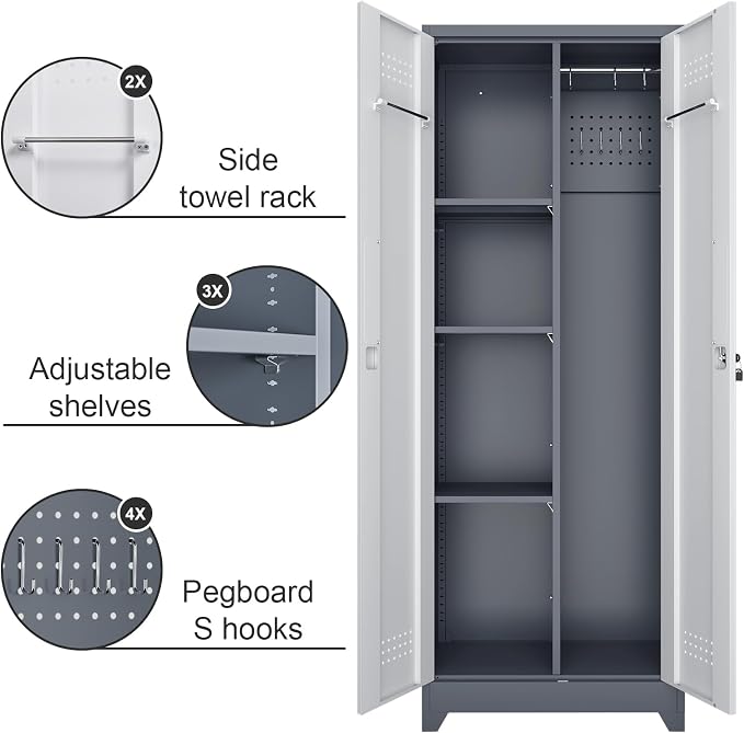 Broom Closet, Metal Storage Cabinet - Image 5