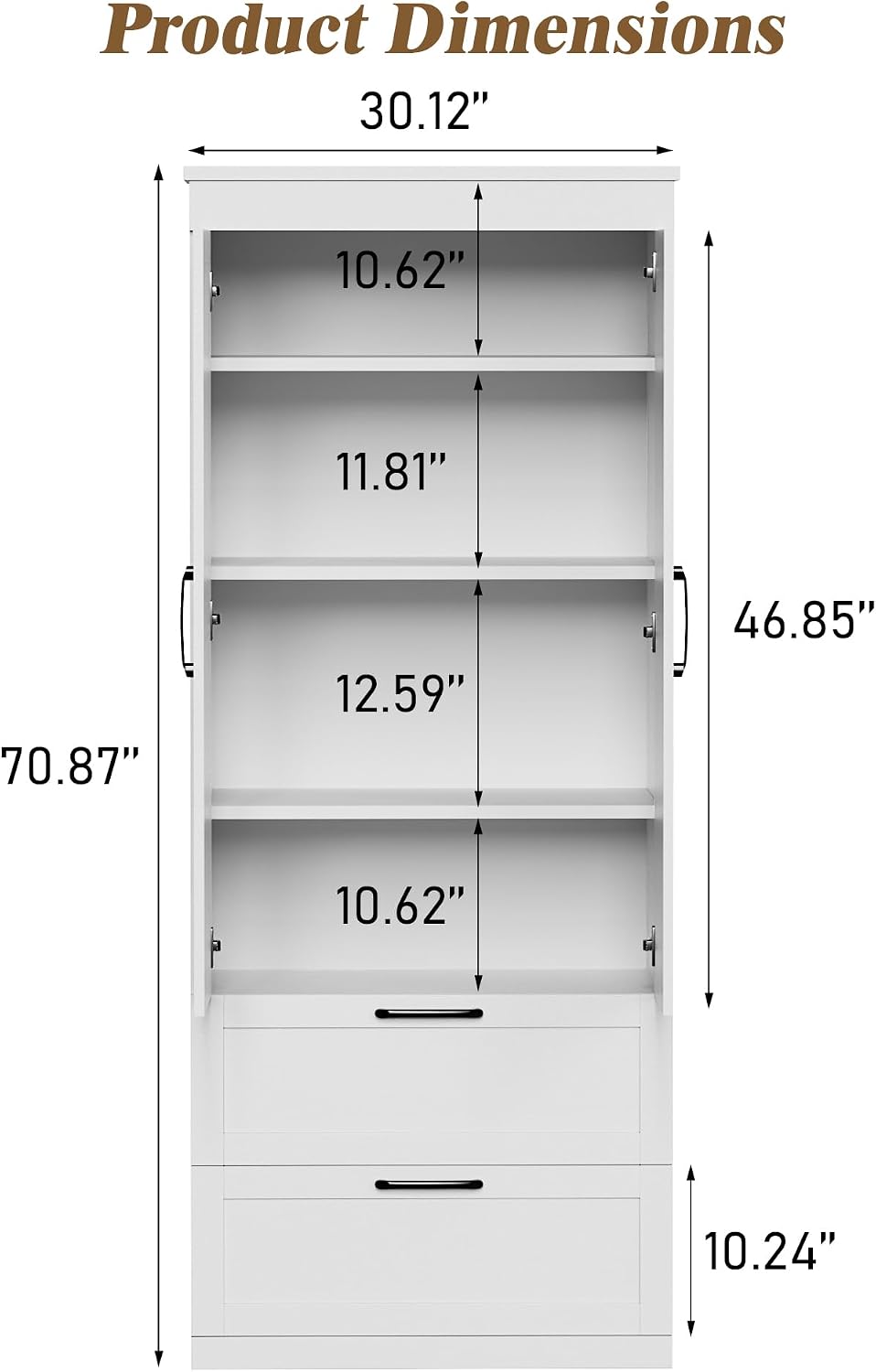 71” H Kitchen Pantry Cabinet, 4-Tier Farmhouse Storage Cabinet with Barn Door...