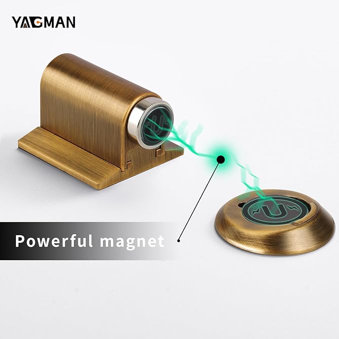 3 Pack Magnetic Door Stoppers Retractable Bottom of Door Holder No Drilling - Image 3