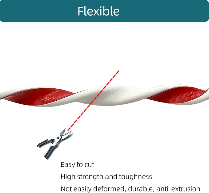 White Rubber Weather Stripping, Self-Adhesive D Shape Rubber Seal - Image 5