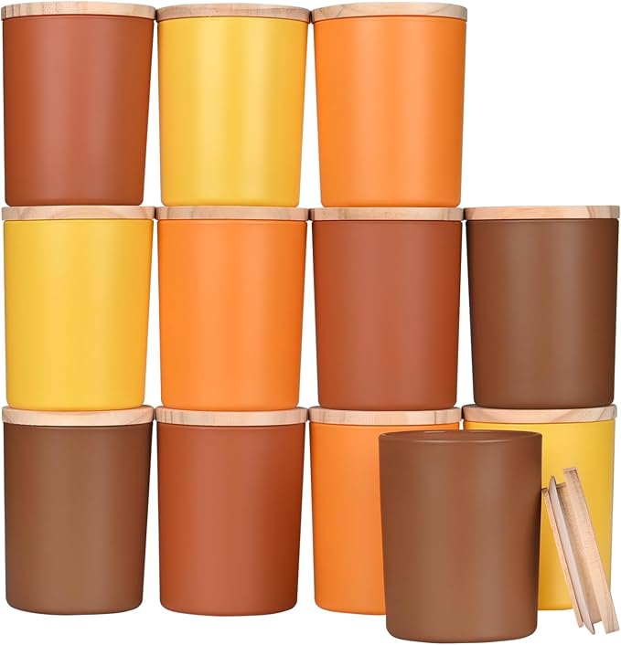 SHOWIN Thick Candle Jars for Making Candles 12 Pcs, 7 OZ Empty Jars by Showin