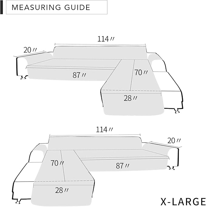 Easy-Going L Shape Sofa Slipcover Chaise Reversible Protector Cover - Image 6