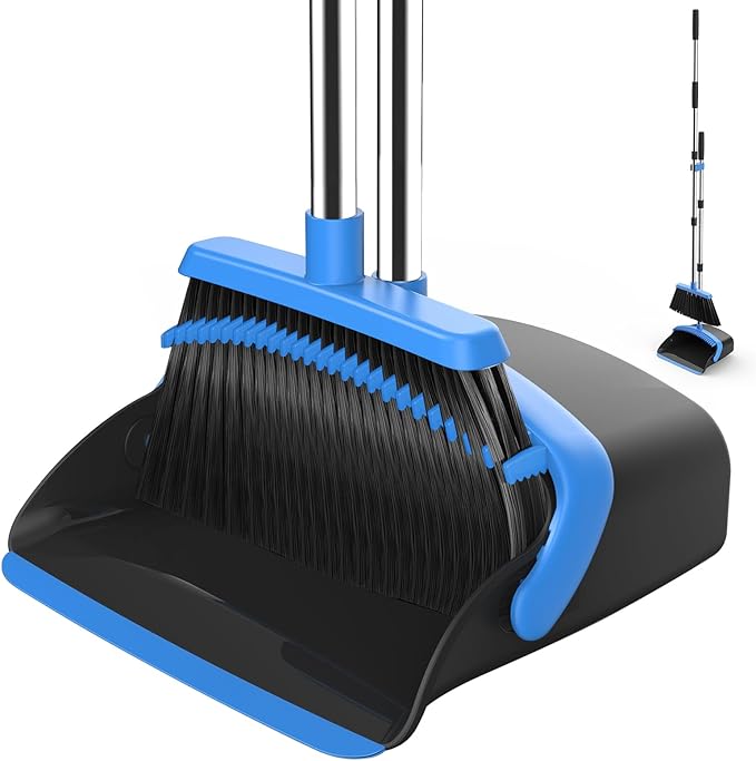NACENA Broom and Dustpan Set, 52-in Long Adjustable Handle Broom Dustpan Combo by NACENA