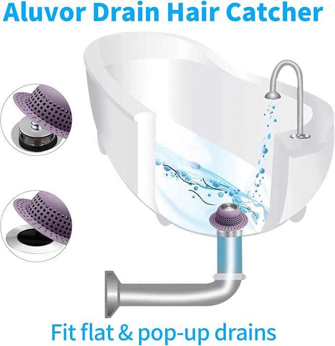 Shower Drain Hair Catcher, Bathtub Drain Cover Foldable Silicone Shower & Tub - Image 3