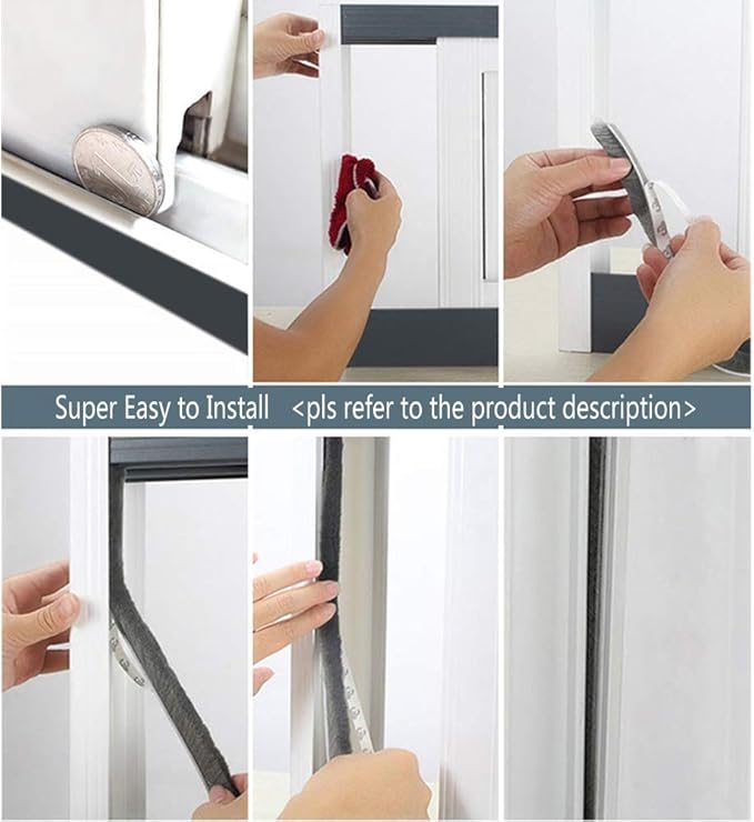 Weather Stripping Brush for Sliding Windows/Doors Frame Side, Pile Self - Image 7