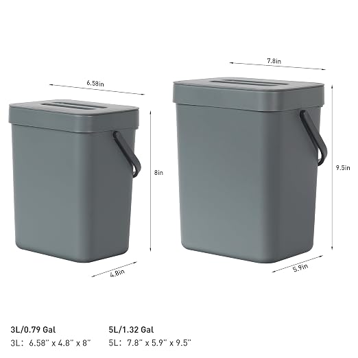 EKO Puro Mini Wall-Mounted Kitchen Trash Can - Image 3