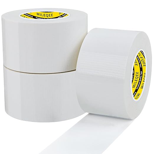 3Pack Duct Tape Heavy Duty Single Sided, Strong Adhesive High Strength by MILEQEE