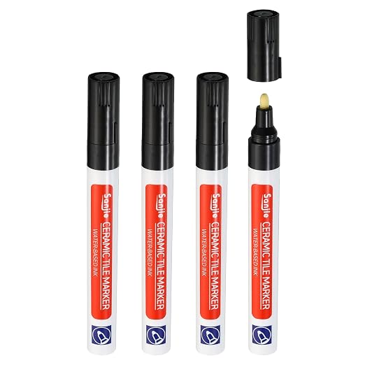 PATIKIL Grout Pen, 4 Pack Black Tile Marker Waterproof Grout Sealer Pen Tile by PATIKIL
