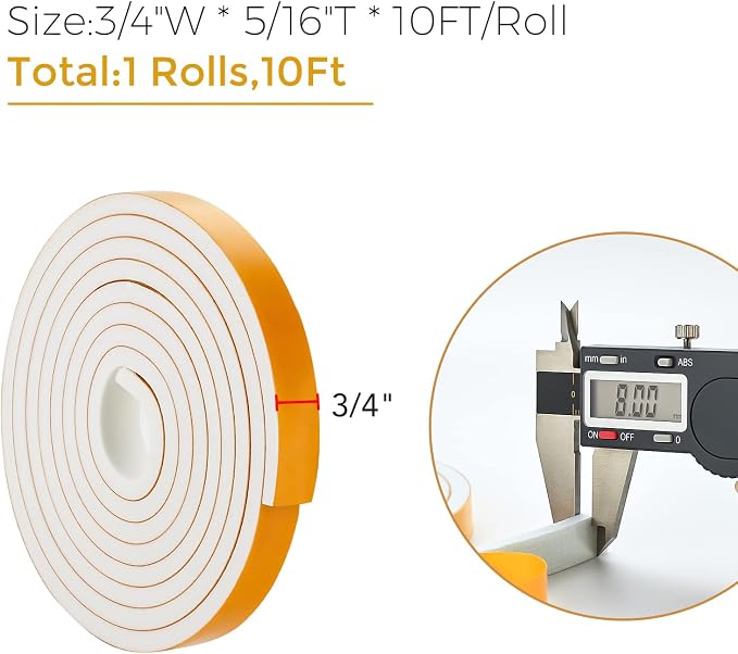 10 Feet Weather Stripping Door Seal, 3/4" Wide X 5/16" Thick Door Seal Strip - Image 3