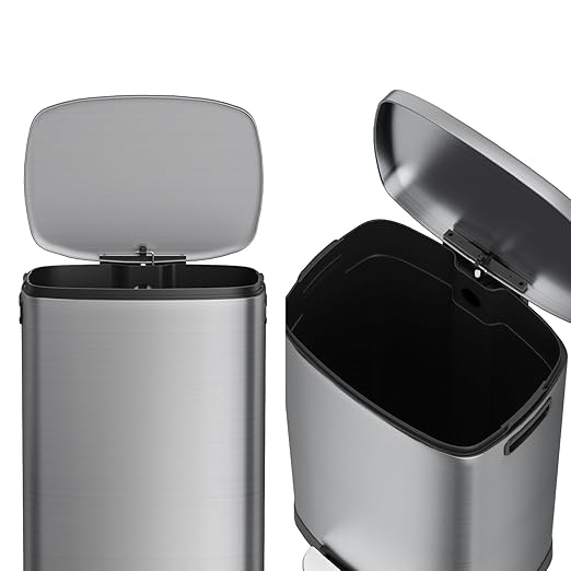 13 Gallon Trash Can with Lid, 50L Fingerprint Proof Stainless Steel Kitchen - Image 8