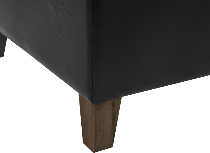 Adeco Faux Leather Storage Ottoman Bench - Image 8