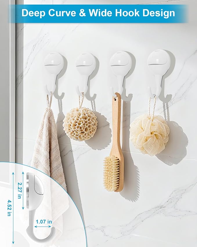 JOTPE 4-Pack Large Suction Cup Hooks - Image 2