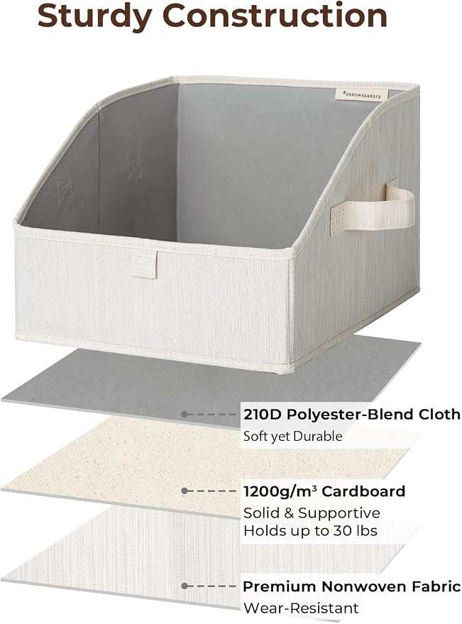 StorageWorks Closet Storage Bins, Trapezoid Organizer Box - Image 3