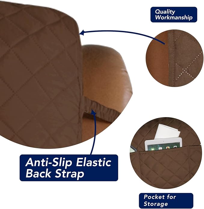 PureFit Reversible Quilted Sofa Cover, Water Resistant Furniture Protector - Image 3