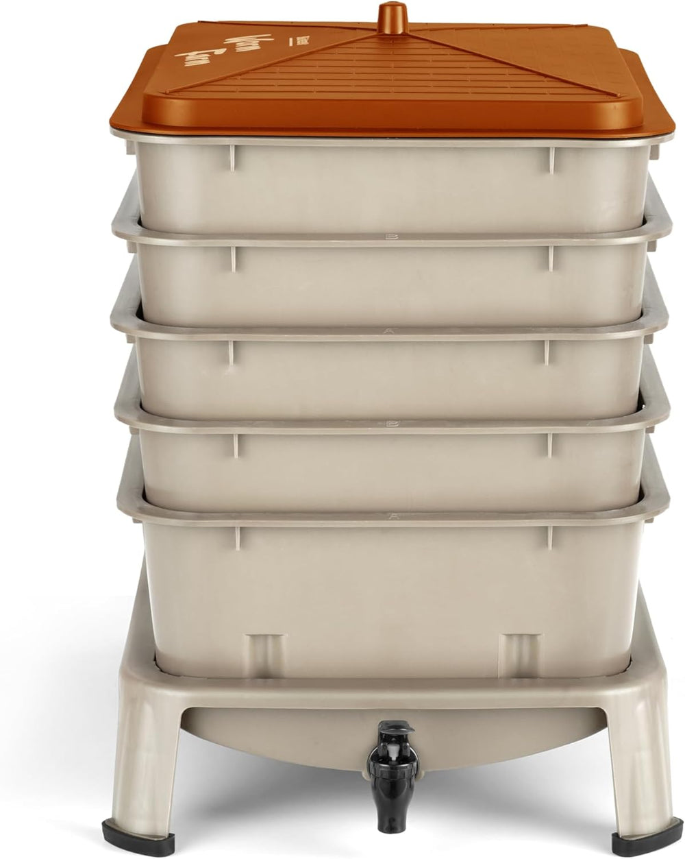 Blütezeit 5-Tray Worm Compost Bin, 53QT Outdoor & Indoor Worm Composter w...