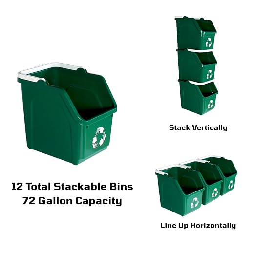 6 Gallon Stackable Recycling Bins - Image 2