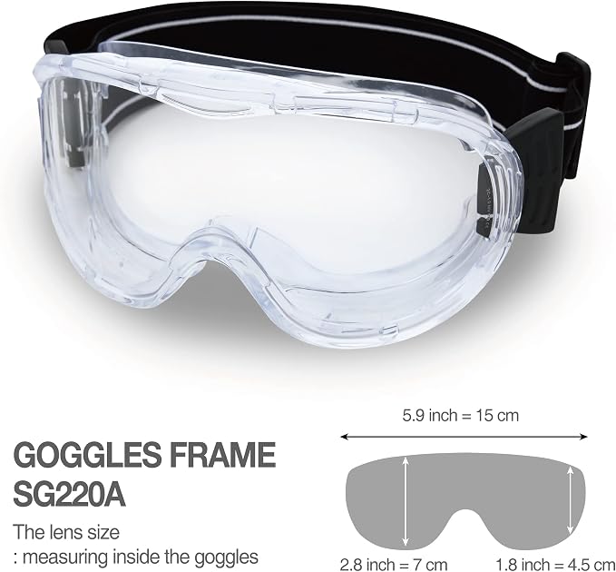 DEX FIT Protective Safety Goggles SG220A; OTG Over Glasses Fit, Anti Fog & - Image 5
