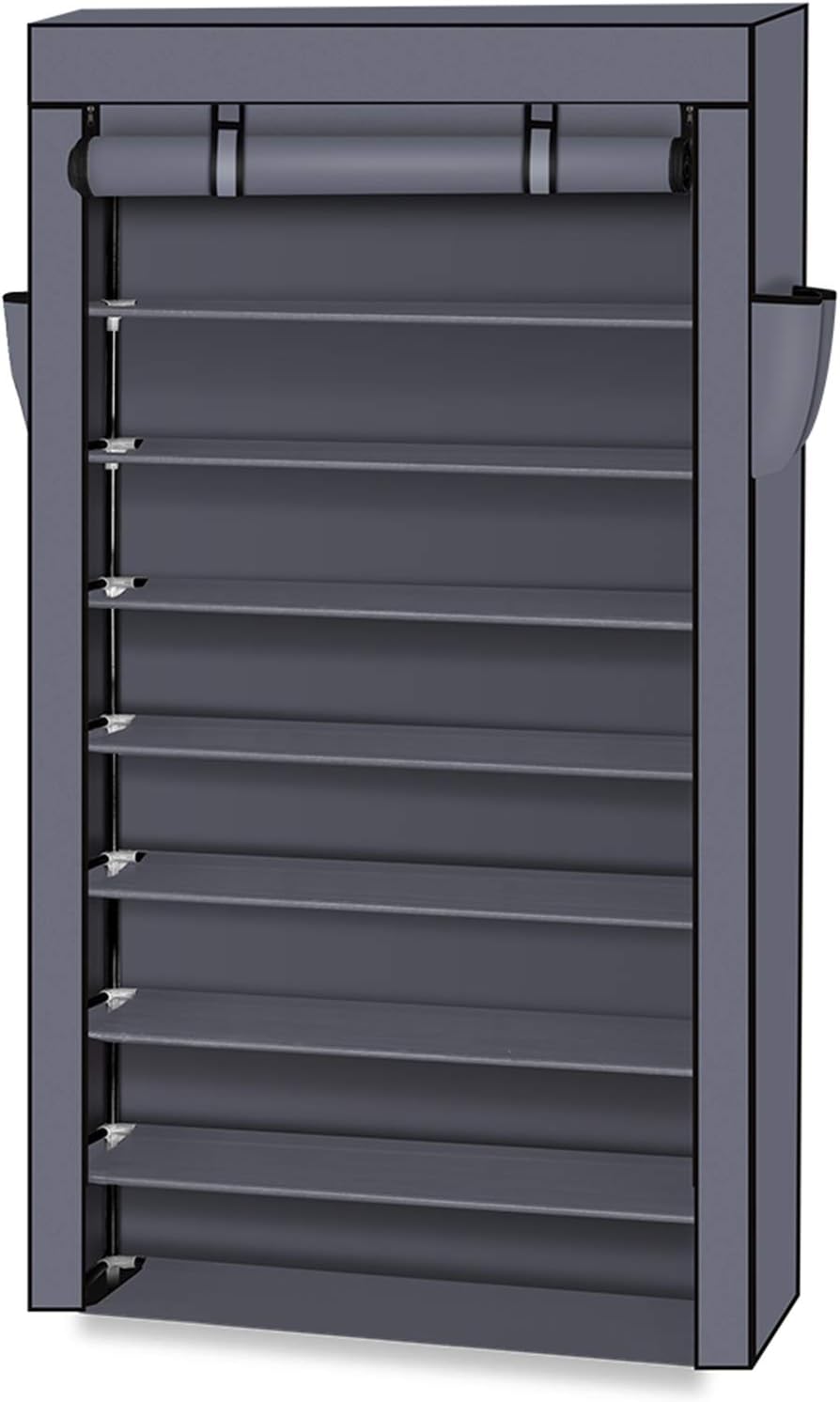 10 tier shoe rack with dustproof cover shoe, main product view