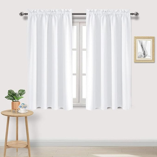 DWCN White Curtains for Living Room Thermal Insulated, 50% Light Blocking by DWCN