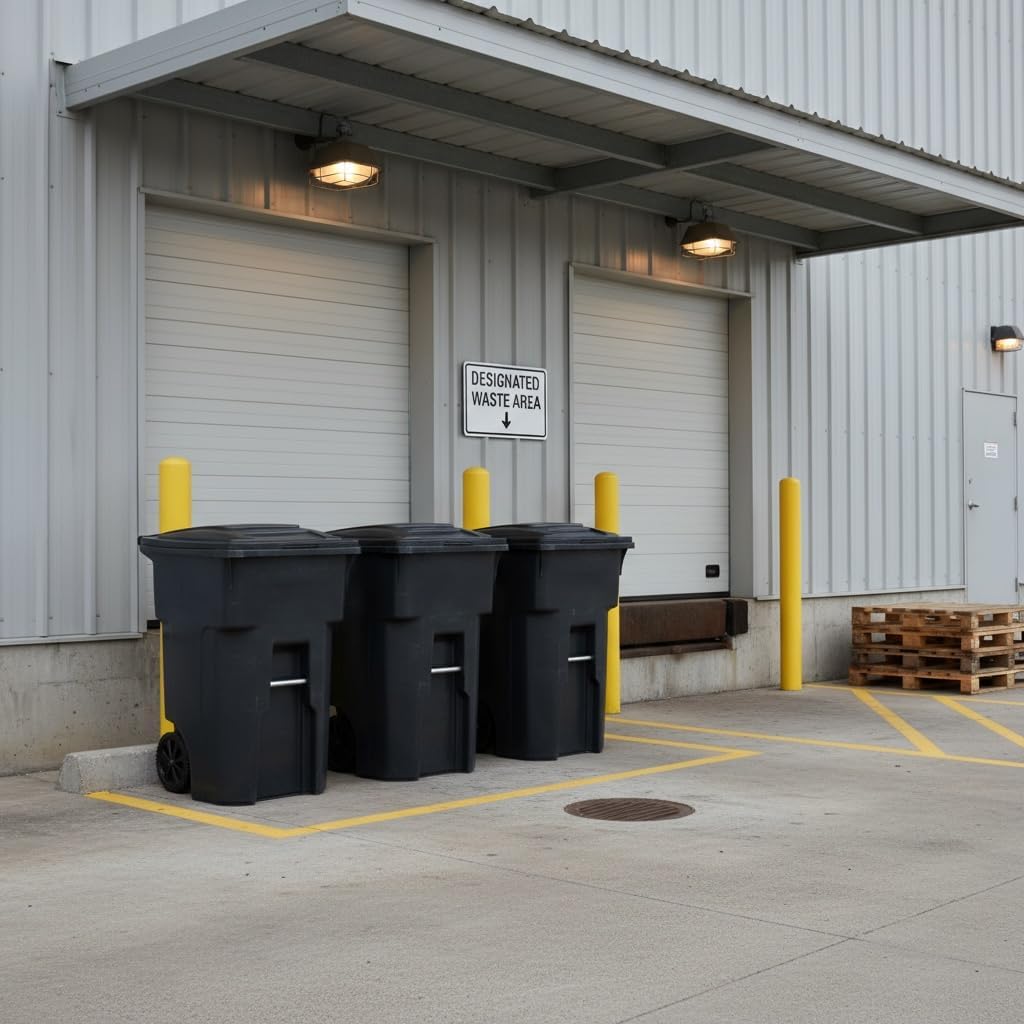 48 Gallon Garbage Cans Trash Cans With 2 Rugged Wheels Ergonomic Handle And Lid Heavy Duty Construction Built For Toughness And Maximum Impact Resistance Perfect For Both Indoor Or Outdoor Use
