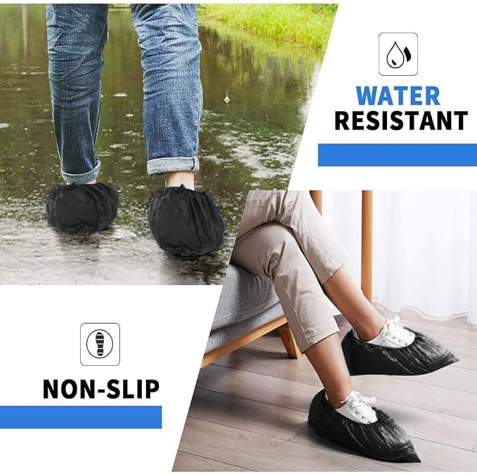 Black shoe covers Disposable 1000 PCS Premium Waterproof and Recyclable Boot - Image 5